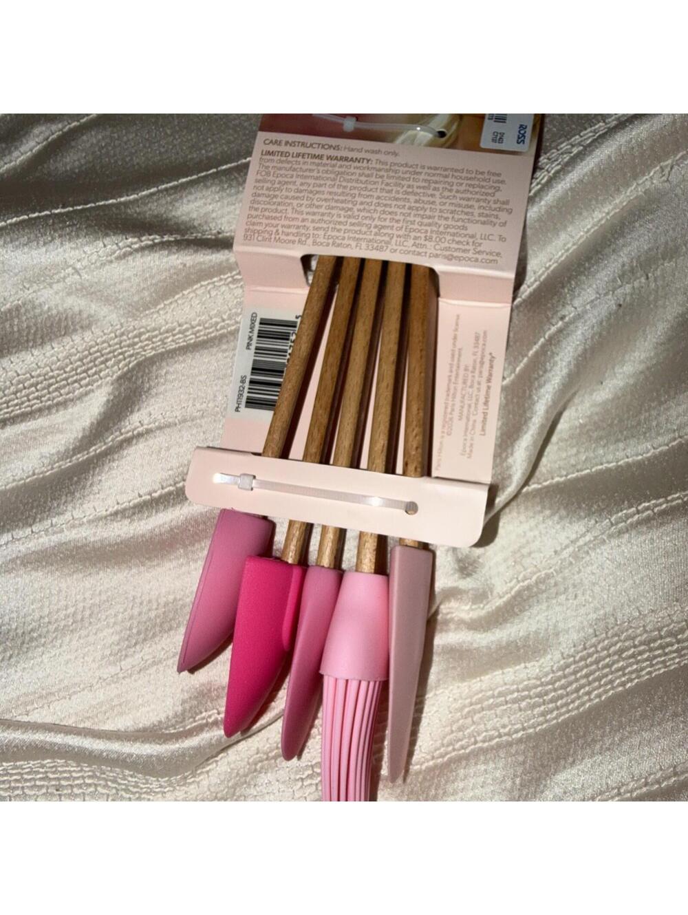 Paris Hilton ❤️5 Piece Mini Silicone Spatulas set Pink New - Picture 4 of 4